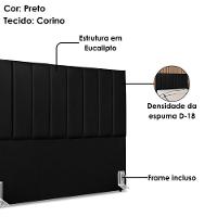 Cabeceira Casal 140 Cm Com Frame Dalia Corino Preto Artte Preto