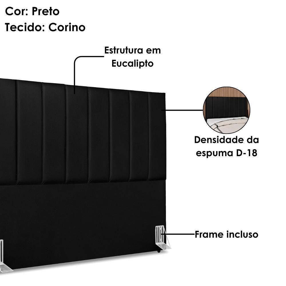 Cabeceira Queen 160 Cm Com Frame Dalia Corino Preto Artte Preto - 4