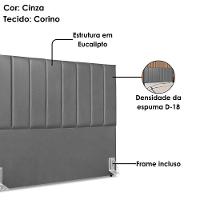 Cabeceira Queen 160 Cm Com Frame Dalia Corino Cinza Artte Cinza
