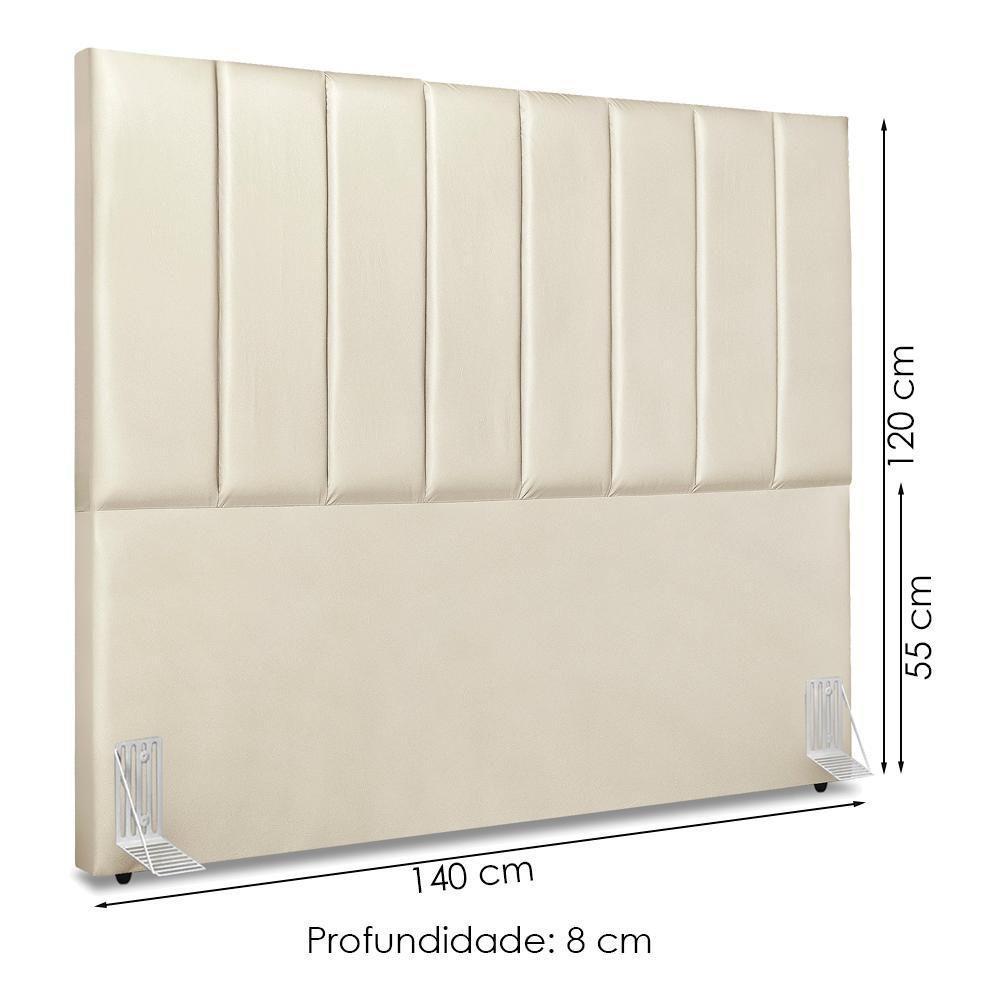 Cabeceira Casal 140 Cm Com Frame Dalia Corino Bege Artte Bege - 3