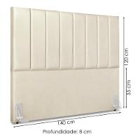 Cabeceira Casal 140 Cm Com Frame Dalia Corino Bege Artte Bege - 3