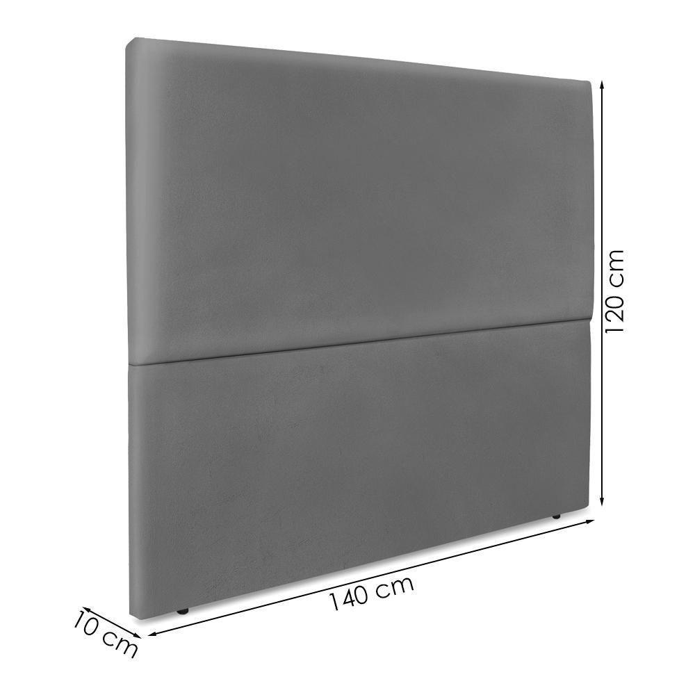 Cabeceira Casal 140 Cm Com Frame Luna Corino Cinza Artte Cinza - 3