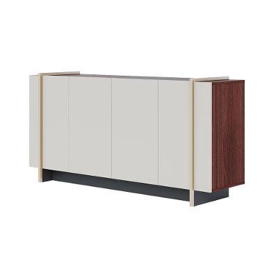 Aparador Buffet 4 Portas Oliwia 160cm Sala Jantar Pé Dourado C04 - D'rossi Cor Off White E Nogueira