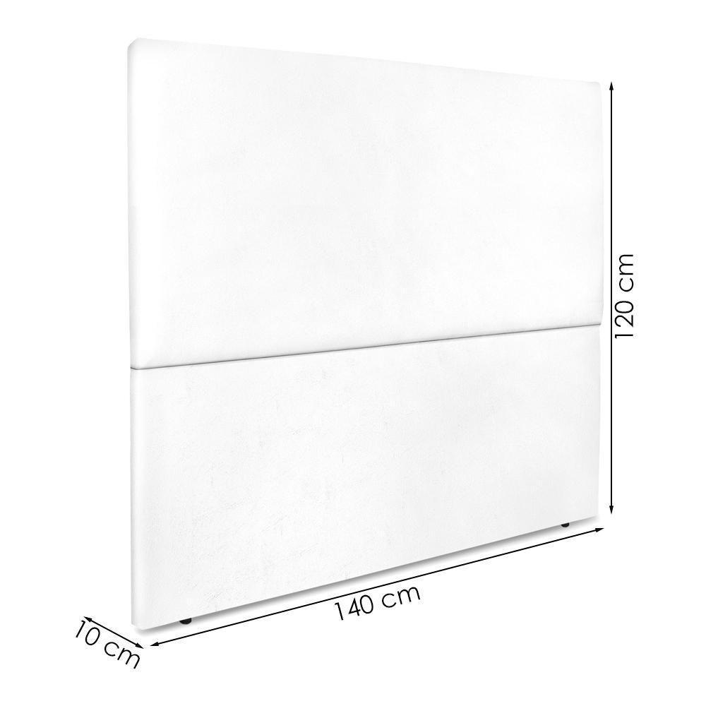 Cabeceira Casal 140 Cm Com Frame Luna Corino Branco Artte Branco - 3