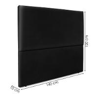 Cabeceira Casal 140 Cm Com Frame Luna Corino Preto Artte Preto - 3