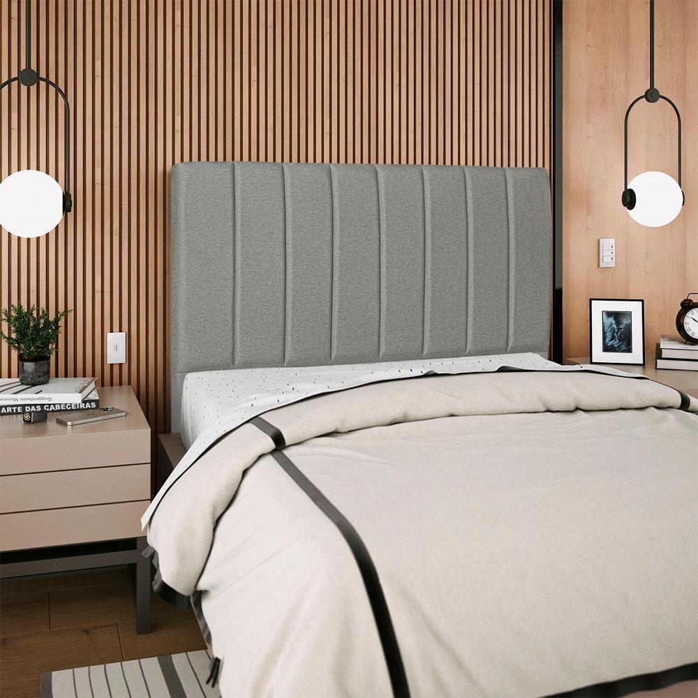 Cabeceira Queen 160 Cm Com Frame Dalia Linho Cinza Escuro Artte Cinza Escuro - 8