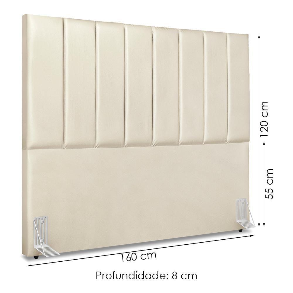 Cabeceira Queen 160 Cm Com Frame Dalia Corino Bege Artte Bege - 6