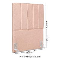 Cabeceira Solteiro 90 Cm Com Frame Dalia Linho Rose Artte Rose - 3