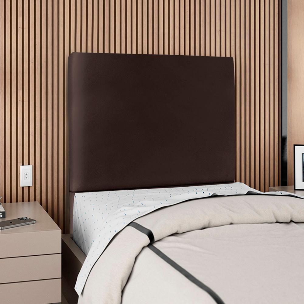 Cabeceira Solteiro 90 Cm Com Frame Luna Corino Marrom Artte Marrom - 2
