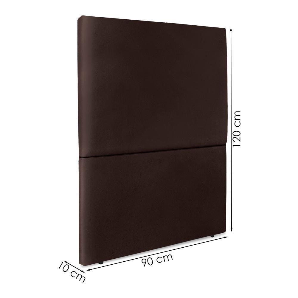 Cabeceira Solteiro 90 Cm Com Frame Luna Corino Marrom Artte Marrom - 3