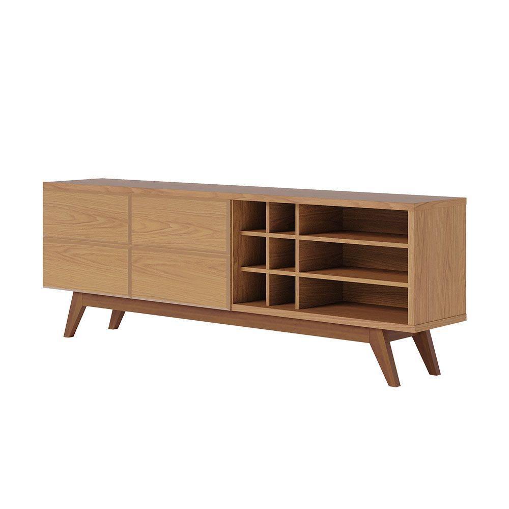 Rack Para Sala Bancada De Tv 70 Pol 180cm Cinthia C04 - D'rossi Cor Freijó - 1