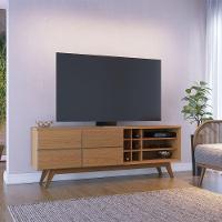 Rack Para Sala Bancada De Tv 70 Pol 180cm Cinthia C04 - D'rossi Cor Freijó - 2