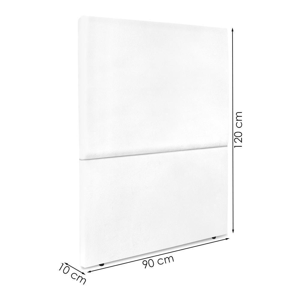 Cabeceira Solteiro 90 Cm Com Frame Luna Corino Branco Artte Branco - 3