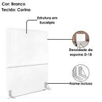 Cabeceira Solteiro 90 Cm Com Frame Luna Corino Branco Artte Branco