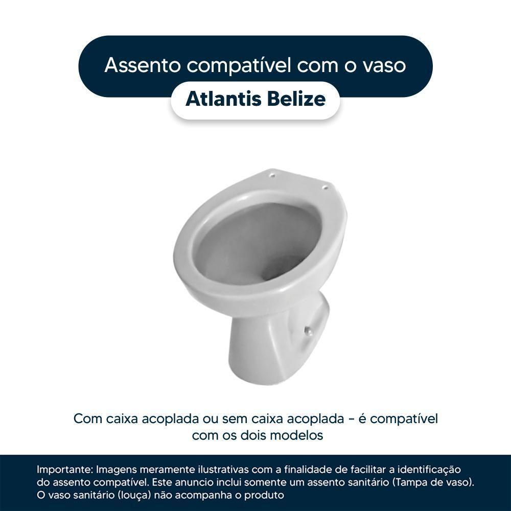 Assento Sanitario Antimicrobiano Atlantis Branco Para Vaso Belize - 4