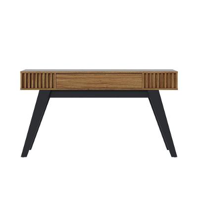 Aparador De Sala Pé Em Madeira Maciça 136cm Laisa C04 - D'rossi Cor Noce Milano