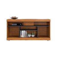 Rack Para Sala Bancada De Tv 47 Pol 136cm Ariele C04 - D'rossi Cor Noce Milano E Preto Fosco - 9