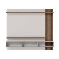 Painel Tv 70 Pol 180cm Bancada Suspensa Ripado Luca C04 - D'rossi Cor Amendoa E Off White Matte - 7