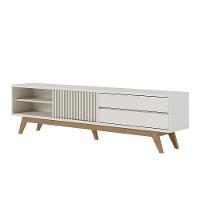 Rack Para Sala Bancada De Tv 75 Pol 200cm Licia C04 - D'rossi Cor Off White - 1