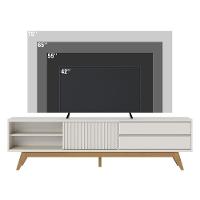 Rack Para Sala Bancada De Tv 75 Pol 200cm Licia C04 - D'rossi Cor Off White