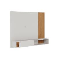 Painel Tv 60 Pol 160cm Bancada Suspensa Ripado Hanno C04 - D'rossi Cor Off White Matte E Freijó - 5