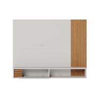 Painel Tv 60 Pol 160cm Bancada Suspensa Ripado Hanno C04 - D'rossi Cor Off White Matte E Freijó - 7