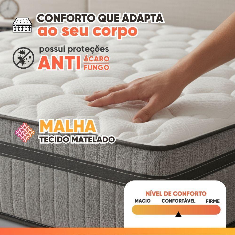 Cama Box Baú King Probel Molas Ensacadas Euro In 193x203x71cm Guarda Costas Stone Branco/cinza - 5