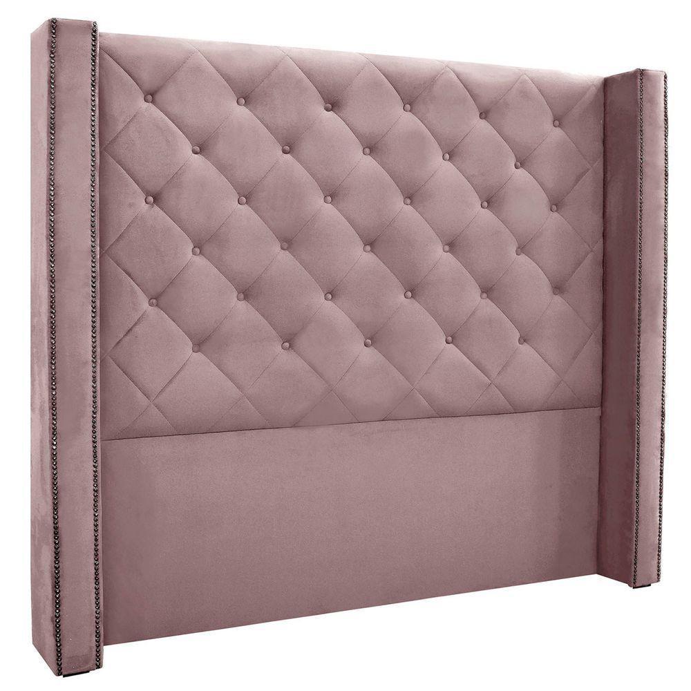 Cabeceira Estofada Egito Spz 160cm Casal Veludo - Amarena Móveis Lilás - 1