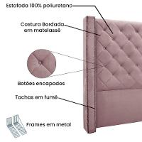 Cabeceira Estofada Egito Spz 160cm Casal Veludo - Amarena Móveis Lilás