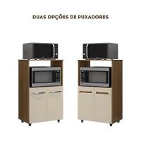 Balcão Multiuso Para Forno Cozinha 2 Portas 1 Gaveta Nicho - Savana/off White - 4