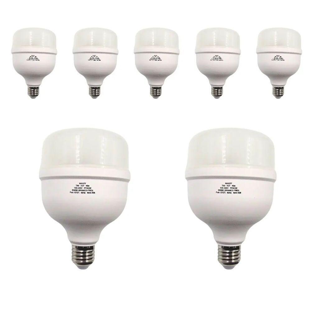Kit Com 7 Lâmpadas Led Bulbo 40w 6500k Max-0406 - 1