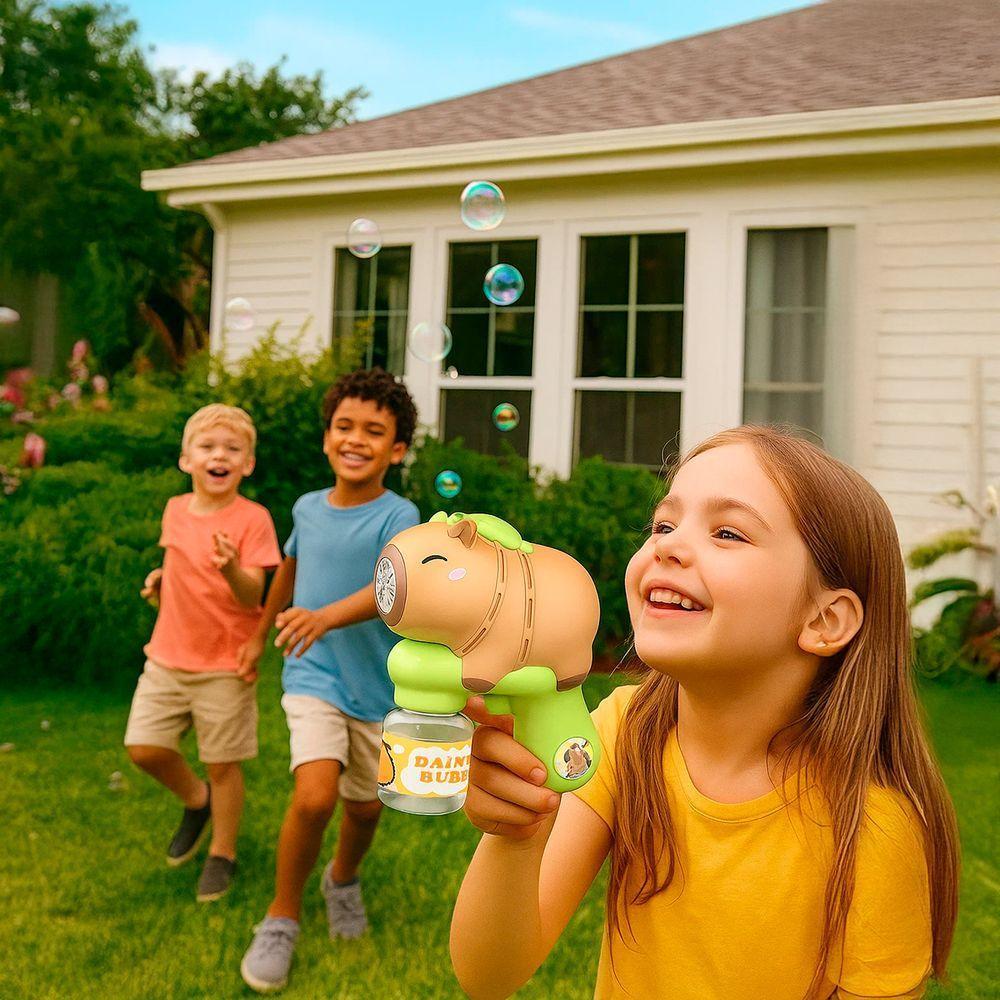 Pistola Lança Bolhas De Sabão Formato Capivara Diversão - 4