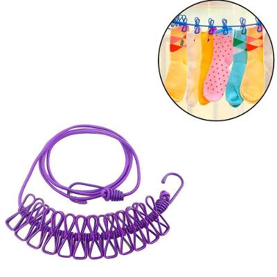 Varal Corda Multifuncional 12 Pregadores De Metal Cor:roxo