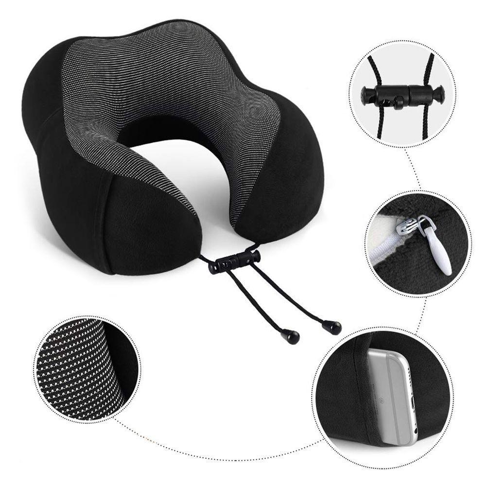 Almofada Travesseiro Pescoço Viagem Fecho Ajustável Cor:rosa - 3