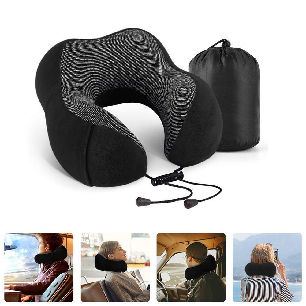 Almofada Travesseiro Pescoço Viagem Fecho Ajustável Cor:rosa - 5