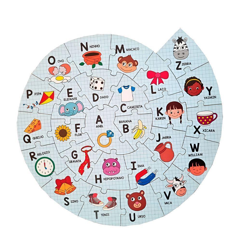 Brinquedo Educativo Alfabeto Formato Caracol Letras - 4