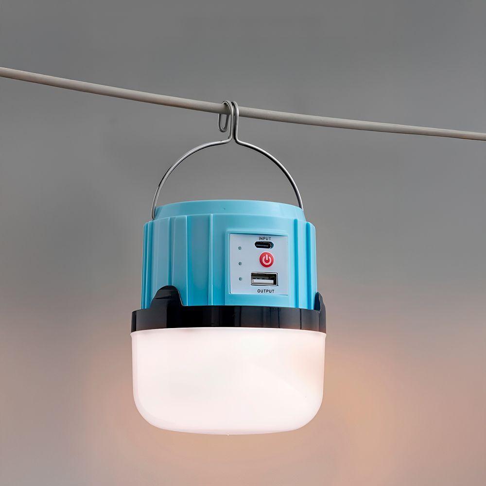 Lanterna Recarregável Estilo Lampião Usb Solar Cor:azul - 3