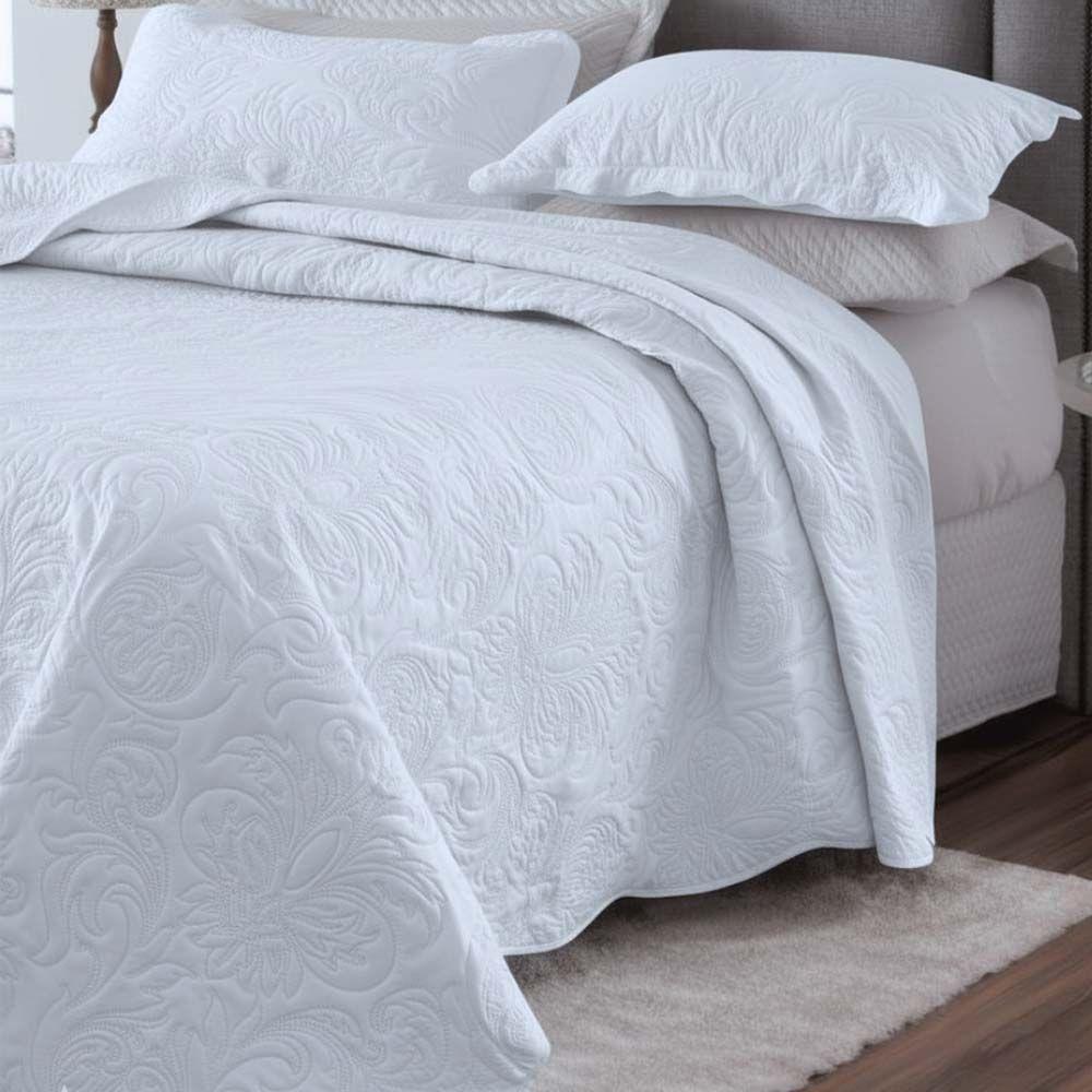 Kit Cobre Leito Colcha Basic Casal 3 Peças Dupla Face Liso Classic - Branco - 100% Poliéster - 1