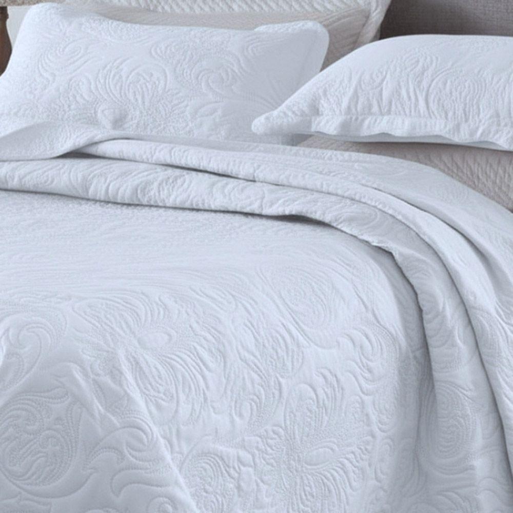 Kit Cobre Leito Colcha Basic Casal 3 Peças Dupla Face Liso Classic - Branco - 100% Poliéster - 2