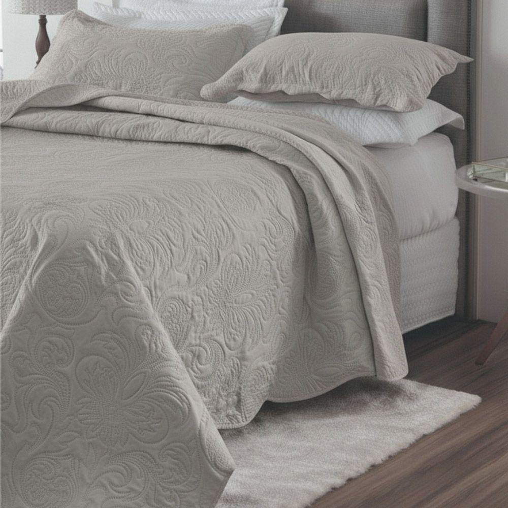 Kit Cobre Leito Colcha Basic Casal 3 Peças Dupla Face Liso Classic - Avelã - 100% Poliéster - 1