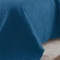 Kit Cobre Leito Colcha Basic Casal 3 Peças Dupla Face Liso Classic - Azul Cobalto - 100% Poliéster - 3
