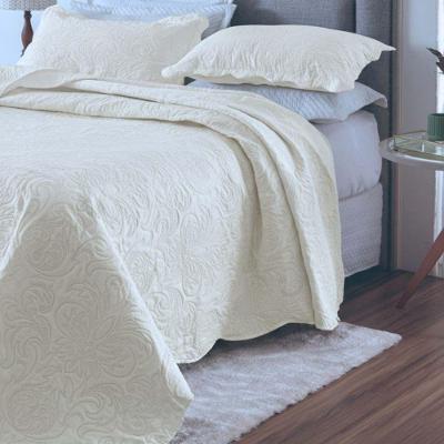 Kit Cobre Leito Colcha Basic Casal 3 Peças Dupla Face Liso Classic - Marfim - 100% Poliéster