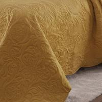Kit Cobre Leito Colcha Basic Queen 3 Peças Dupla Face Liso Classic - Açafrão - 100% Poliéster - 3