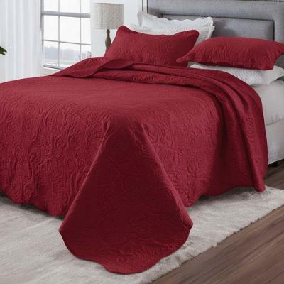 Kit Cobre Leito Colcha Basic Casal 3 Peças Dupla Face Liso Classic - Terracota - 100% Poliéster