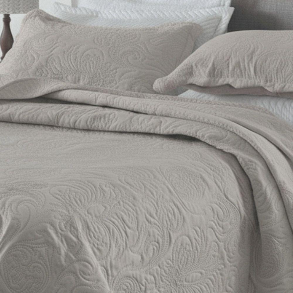 Kit Cobre Leito Colcha Basic Queen 3 Peças Dupla Face Liso Classic - Avelã - 100% Poliéster - 2