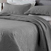 Kit Cobre Leito Colcha Basic Queen 3 Peças Dupla Face Liso Classic - Cinza Escuro - 100% Poliéster - 2