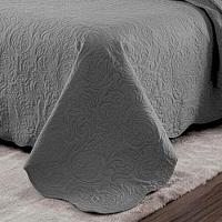 Kit Cobre Leito Colcha Basic Queen 3 Peças Dupla Face Liso Classic - Cinza Escuro - 100% Poliéster - 3