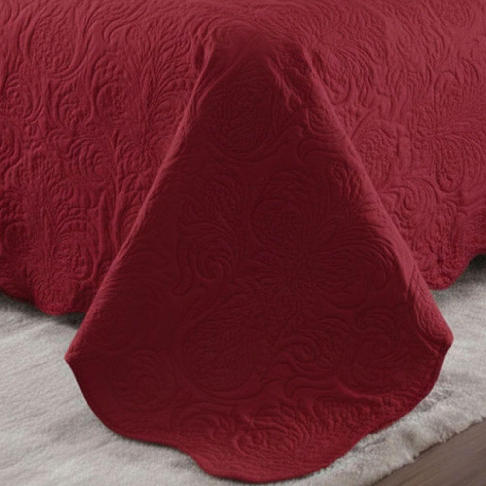 Kit Cobre Leito Colcha Basic King 3 Peças Dupla Face Liso Classic - Terracota - 100% Poliéster - 3