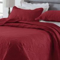 Kit Cobre Leito Colcha Basic King 3 Peças Dupla Face Liso Classic - Terracota - 100% Poliéster - 2