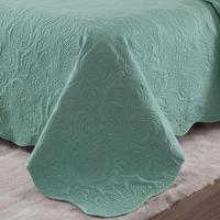 Kit Cobre Leito Colcha Basic King 3 Peças Dupla Face Liso Classic - Verde Malva - 100% Poliéster - 3